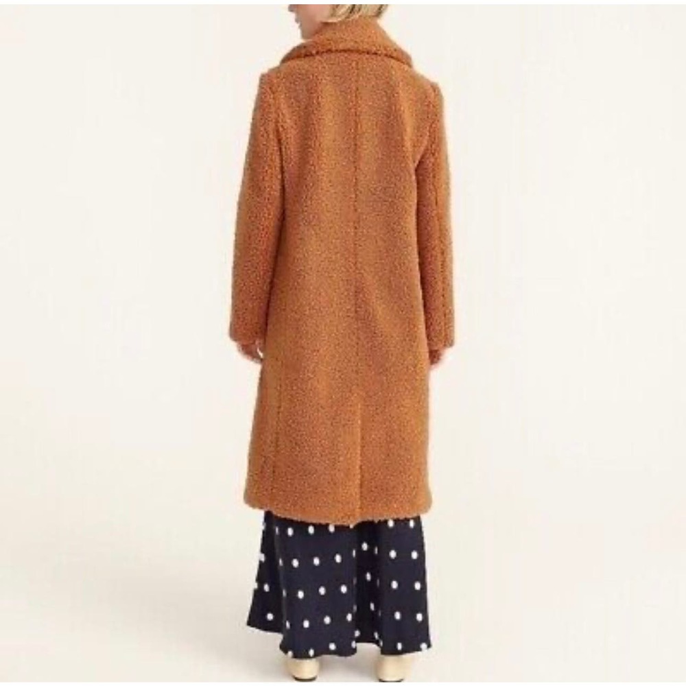 J.Crew NWT Double Breasted Long Teddy Sherpa Coat Size M - Picture 2 of 9